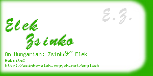 elek zsinko business card